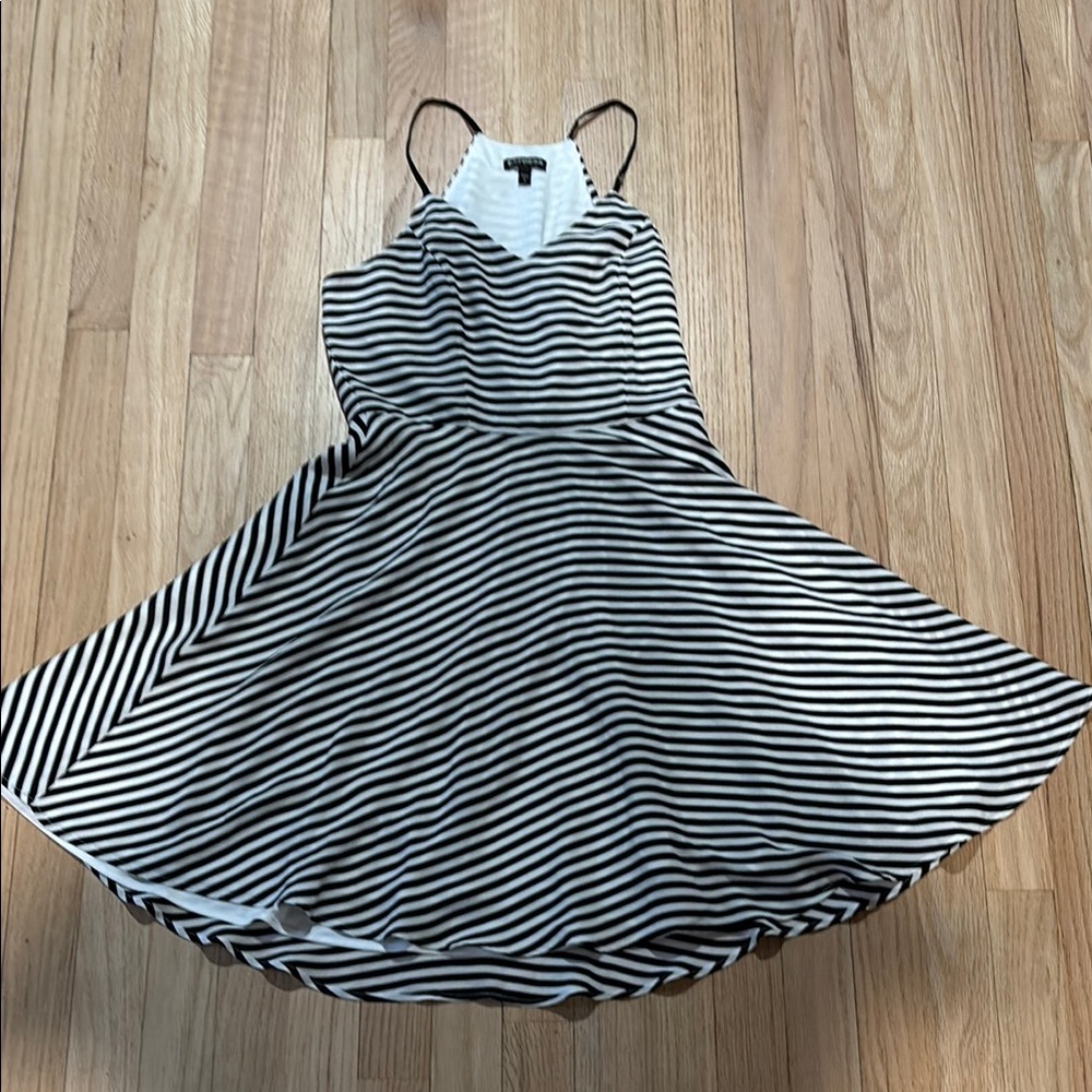 Stylish Black and White Striped Dress